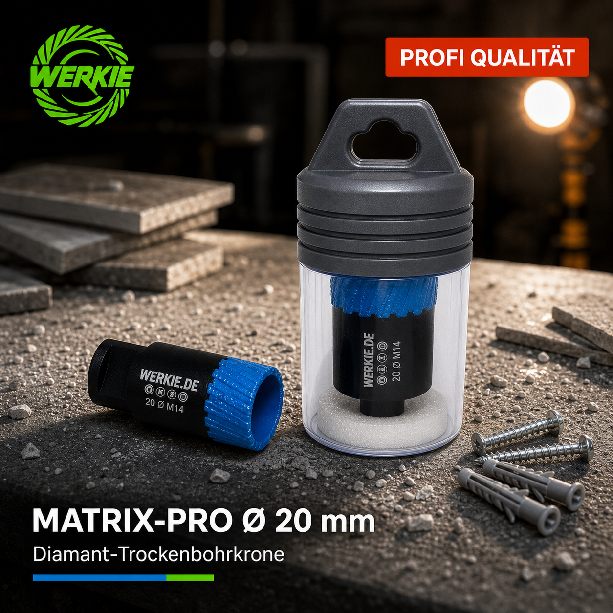 WERKIE MATRIX-PRO 20 mm Diamant-Trockenbohrkrone