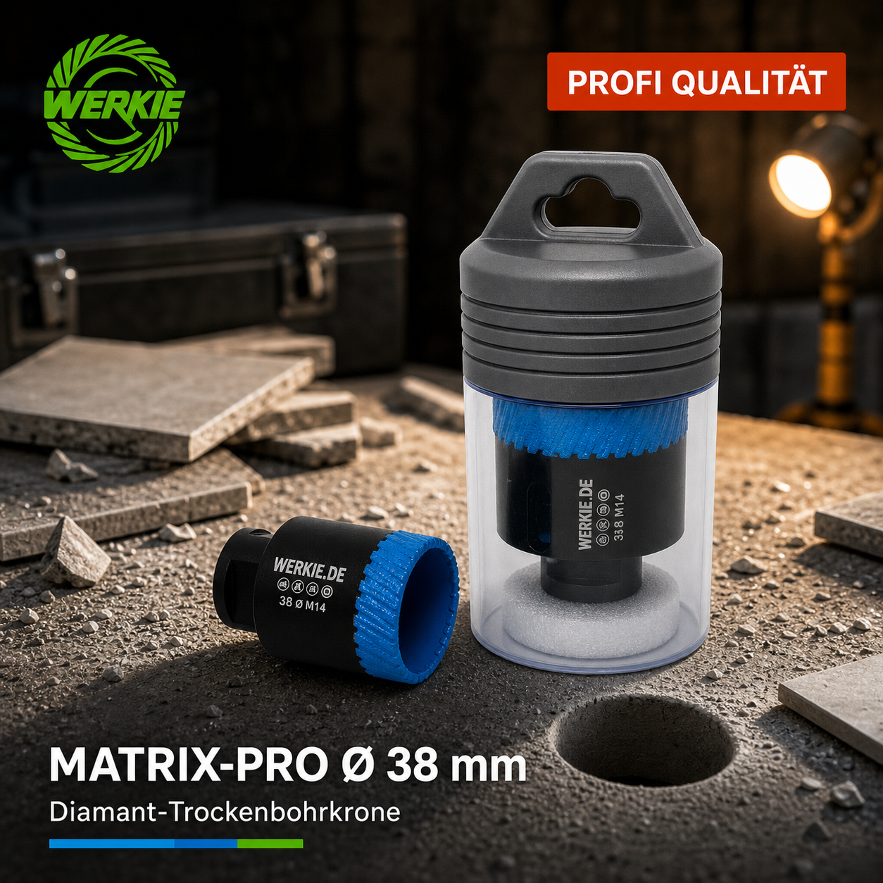 WERKIE MATRIX-PRO 38 mm Diamant-Trockenbohrkrone
