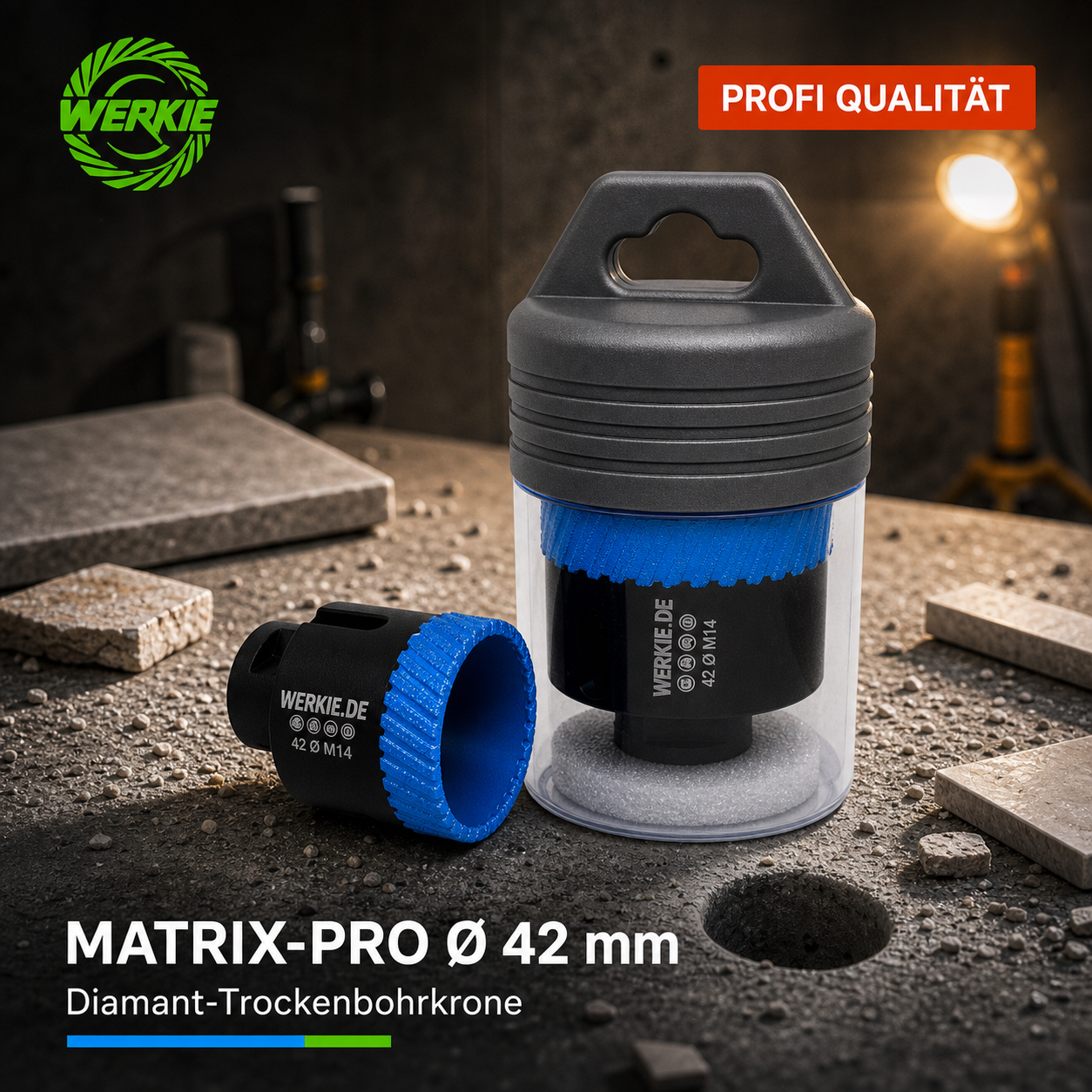 WERKIE MATRIX-PRO 42 mm Diamant-Trockenbohrkrone