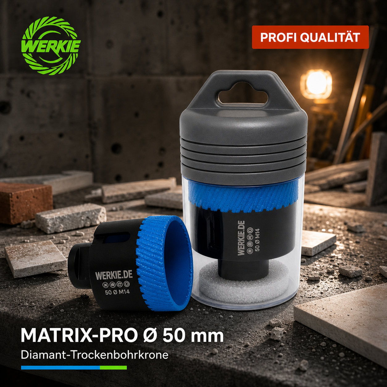 WERKIE MATRIX-PRO 50 mm Diamant-Trockenbohrkrone
