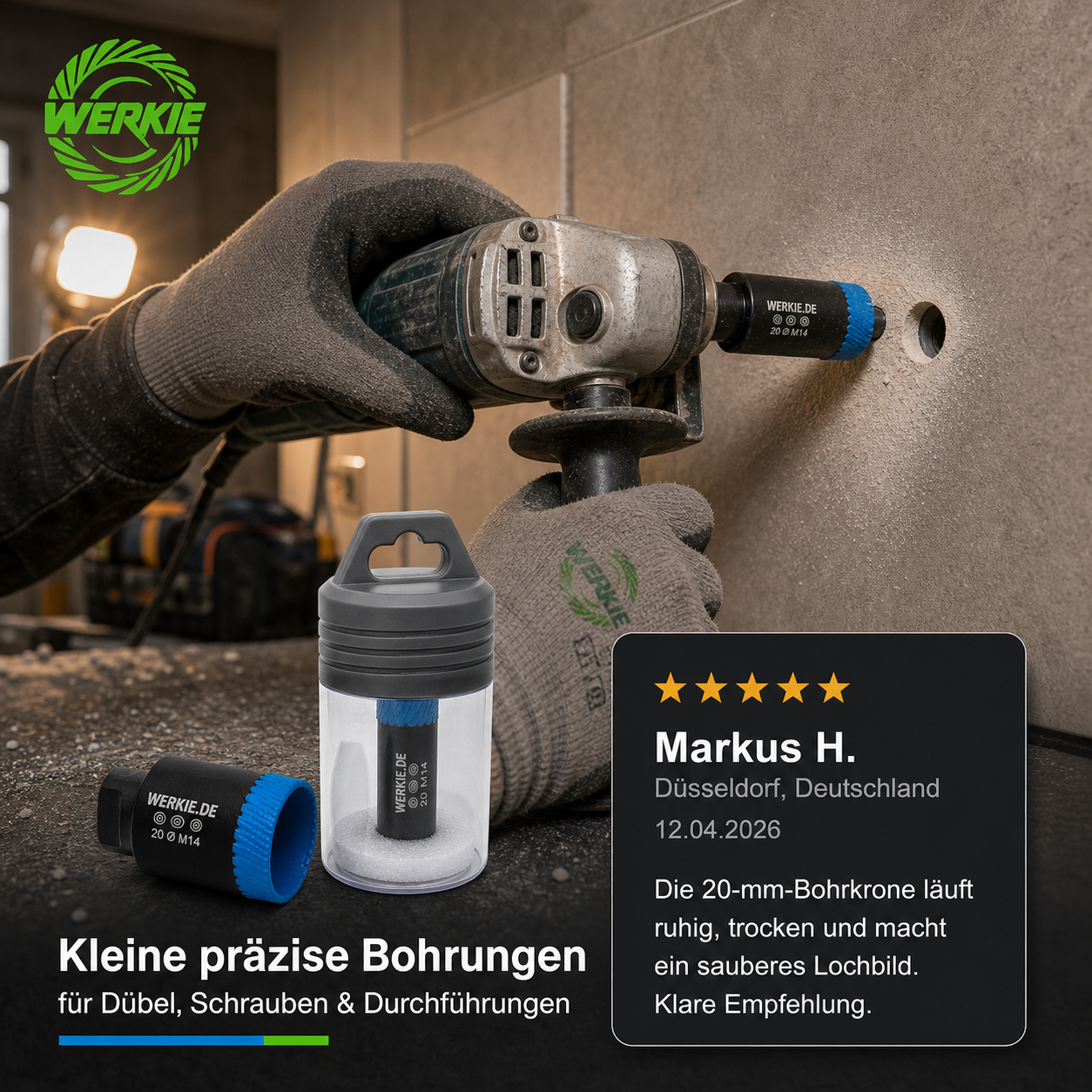 WERKIE MATRIX-PRO 20 mm Diamant-Trockenbohrkrone