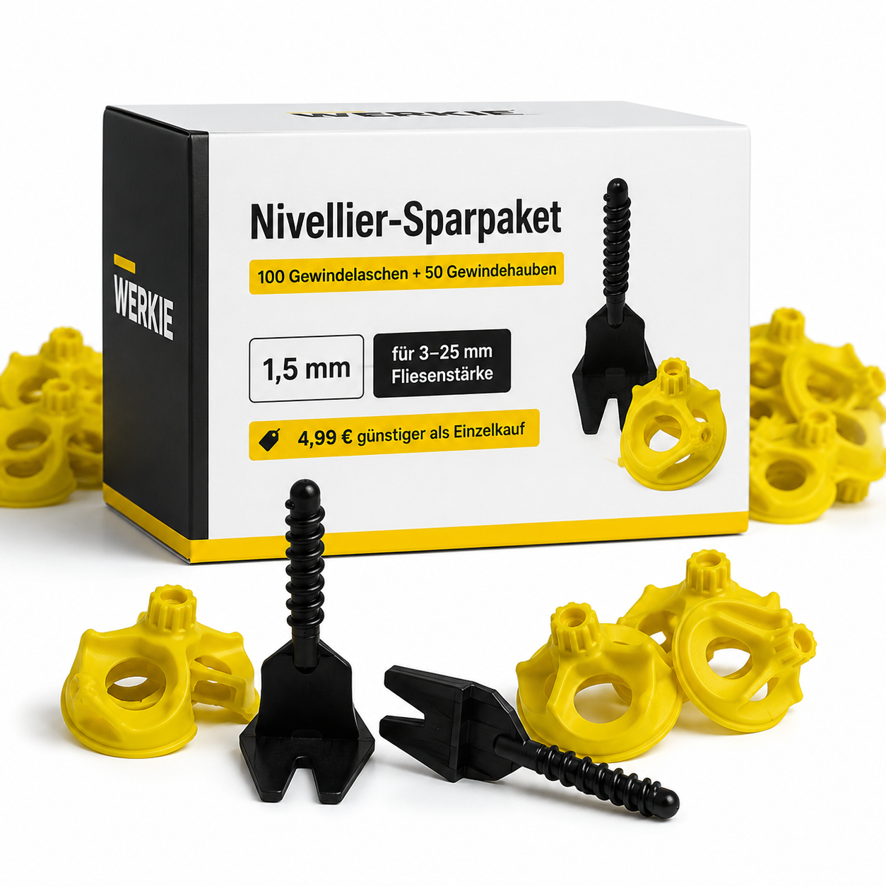 Nivelliersystem Set mit Schraubkappen