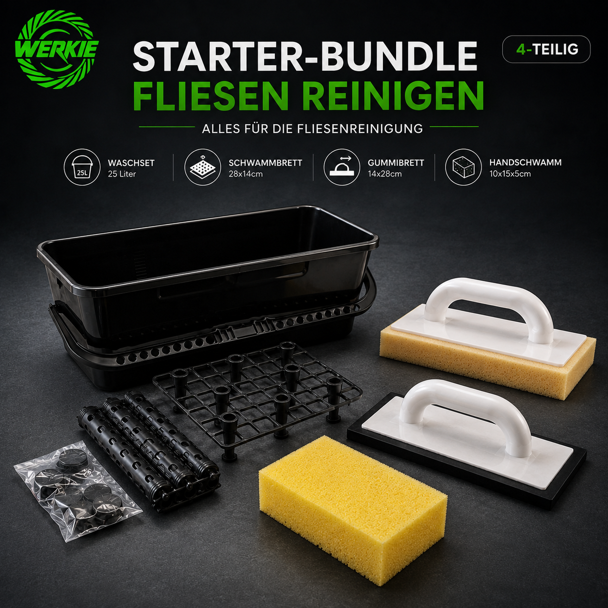 Fliesenleger Starter-Set | Waschboy, Schwämme & Fugbrett Bundle