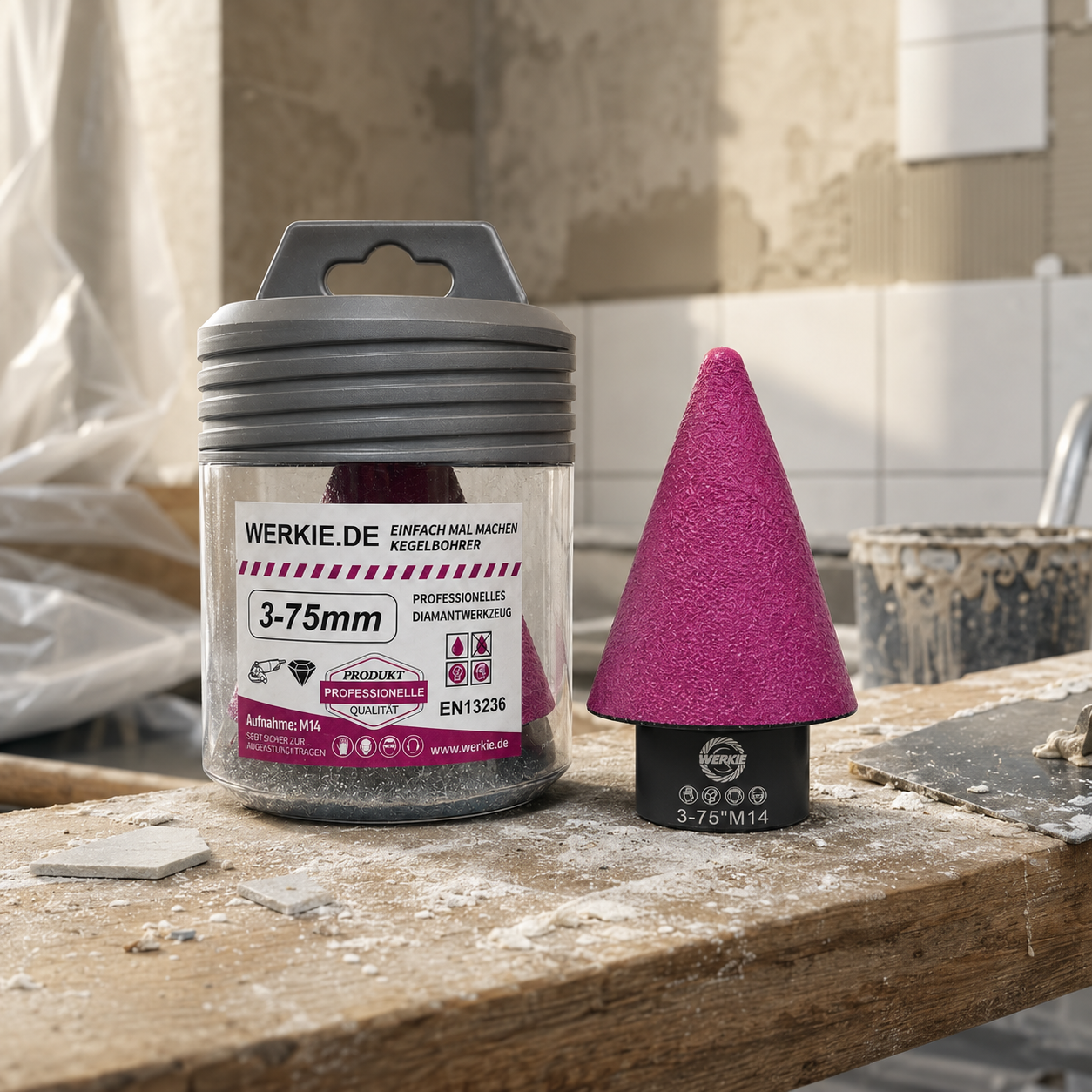 WERKIE "Einfach mal machen" Edition Diamant-Kegelsenker 3-75 mm M14