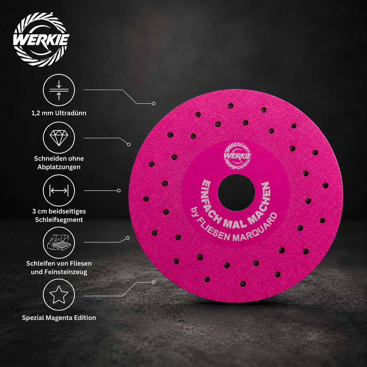 Pink Spezial Edition "Einfach mal machen" Diamanttrennscheibe 125 mm