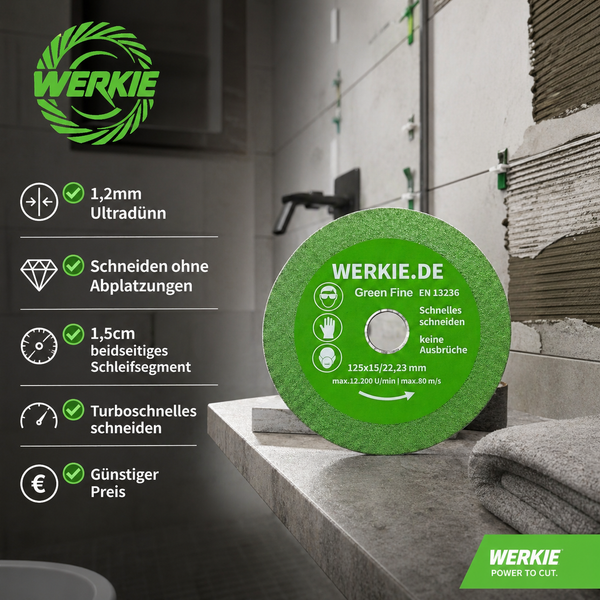 GREEN FINE 125 mm ultradünne 1,2 mm Diamanttrennscheibe