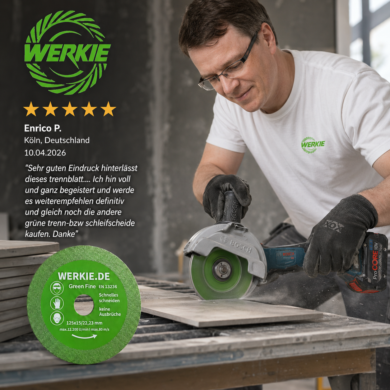GREEN FINE 125 mm ultradünne 1,2 mm Diamanttrennscheibe