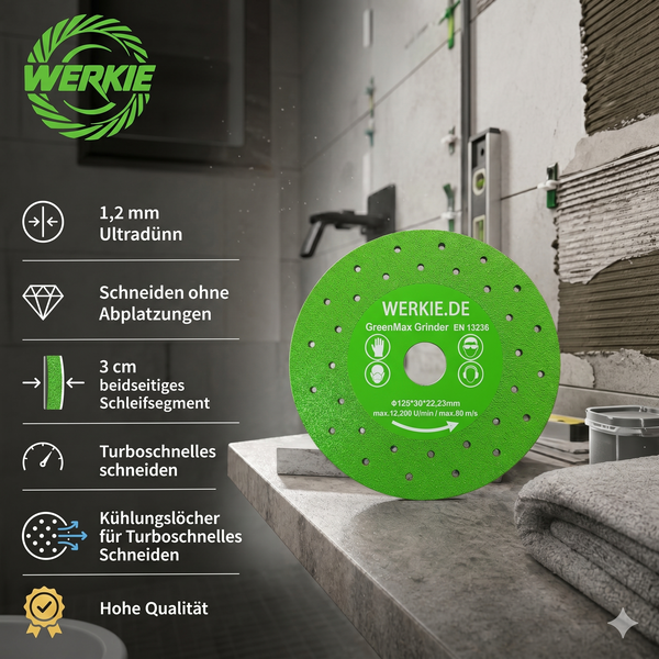 GreenMax Grinder 125 mm Diamanttrennscheibe 1,2 mm