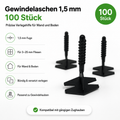 Gewindelaschen 1,5 mm für Fliesen von 3–25 mm – 100 Stück