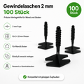 Gewindelaschen 2 mm für Fliesen von 3–25 mm – 100 Stück